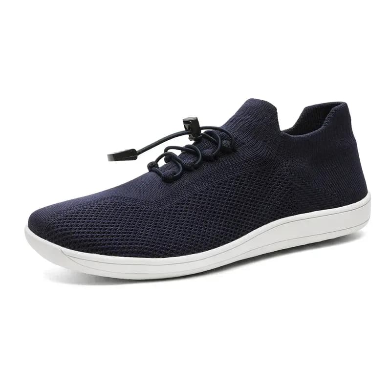 navy barefoot training shoes with knit upper