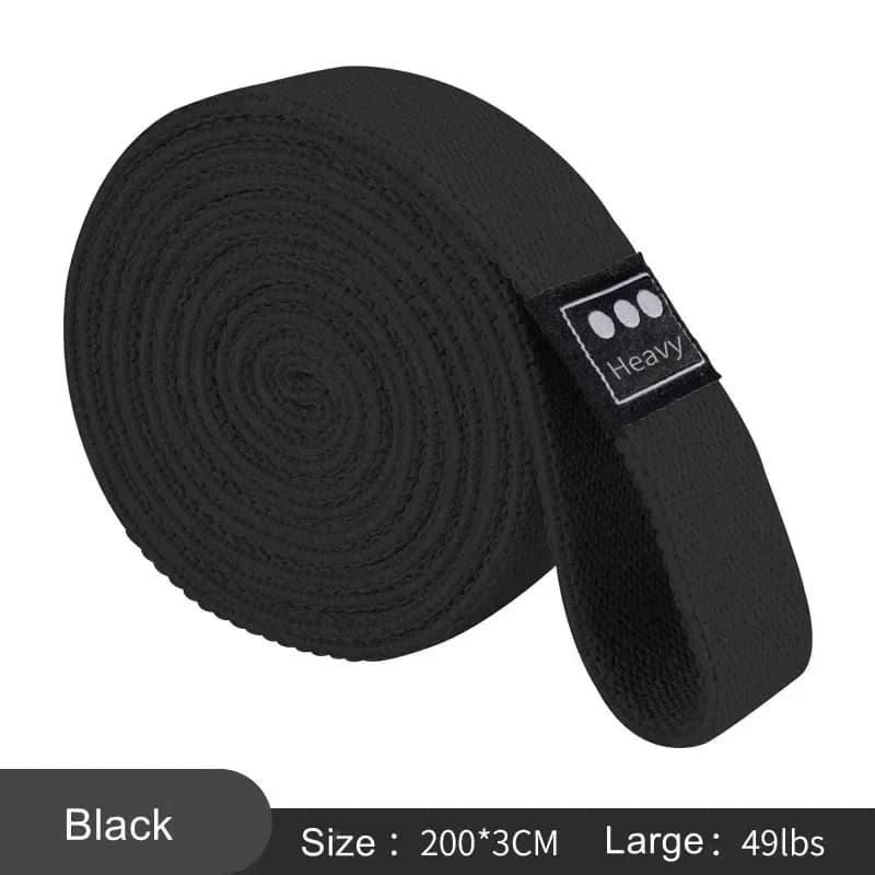black heavy fabric long resistance band, 49 lb