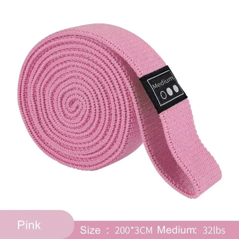 pink medium fabric long resistance band, 32 lb