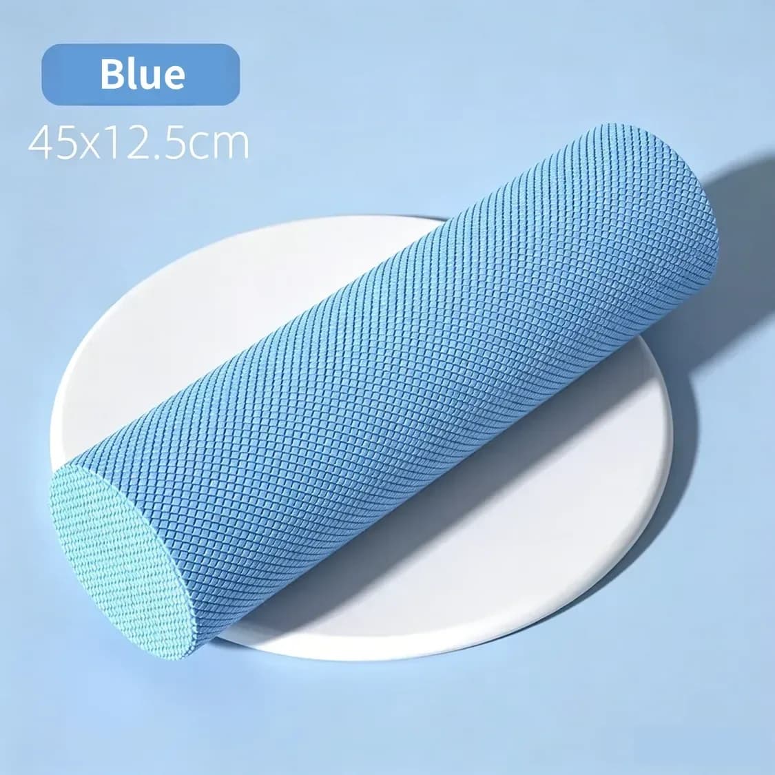 blue solid EVA foam roller, 45 x 12.5 cm