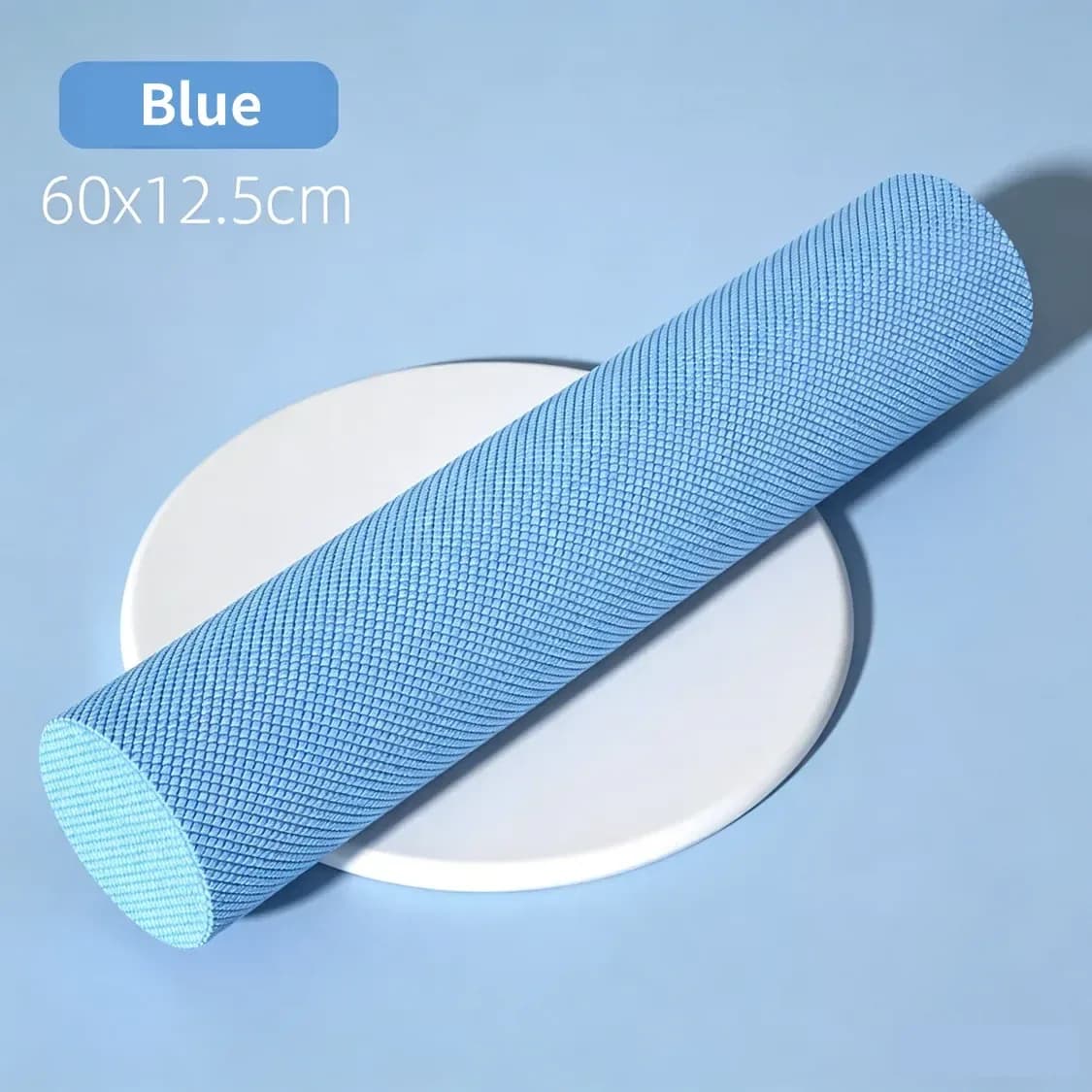 blue solid EVA foam roller, 60 x 12.5 cm