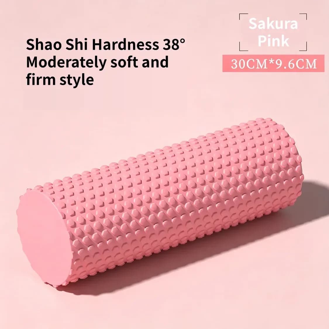 sakura pink solid EVA foam roller, 30 x 9.6 cm