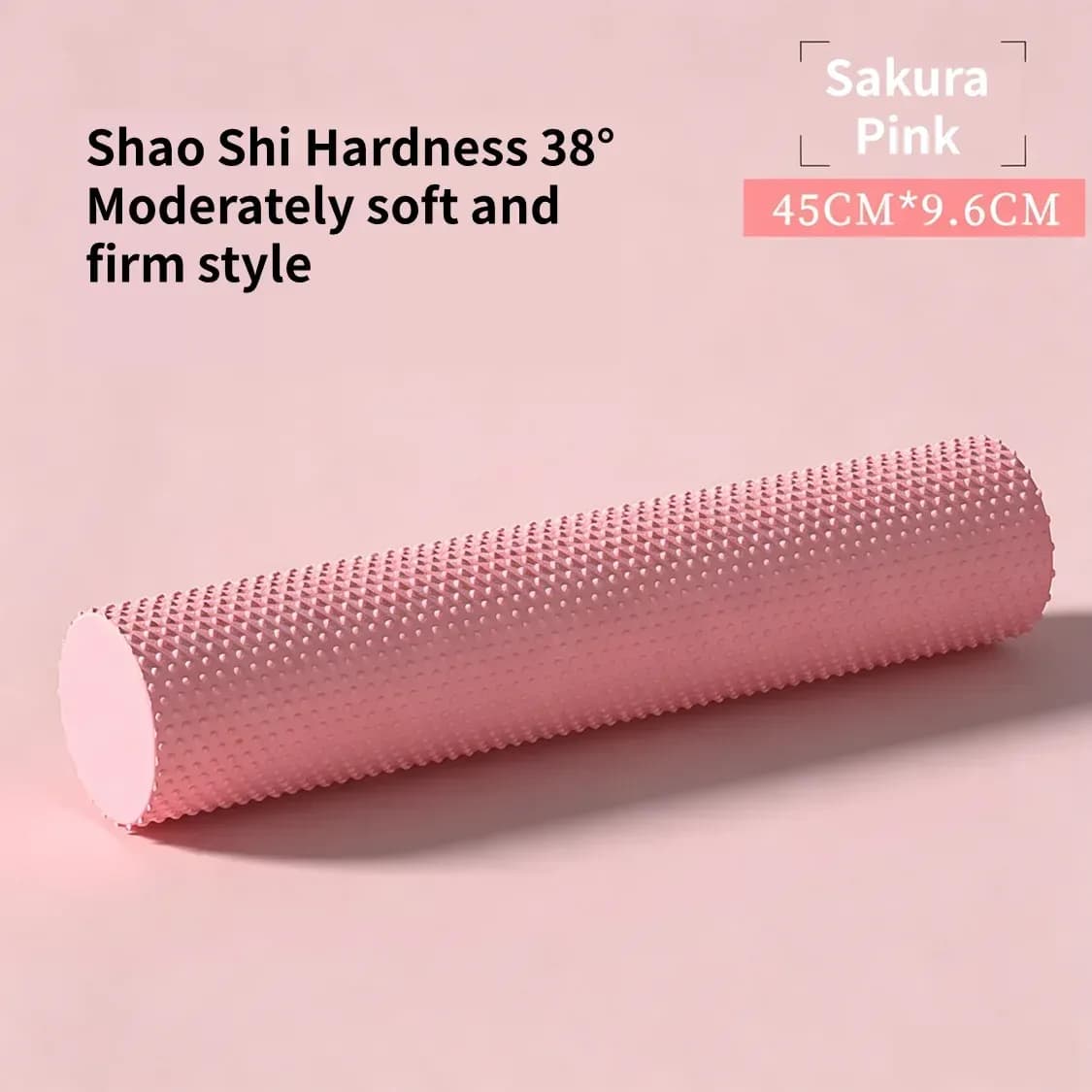 sakura pink solid EVA foam roller, 45 x 9.6 cm